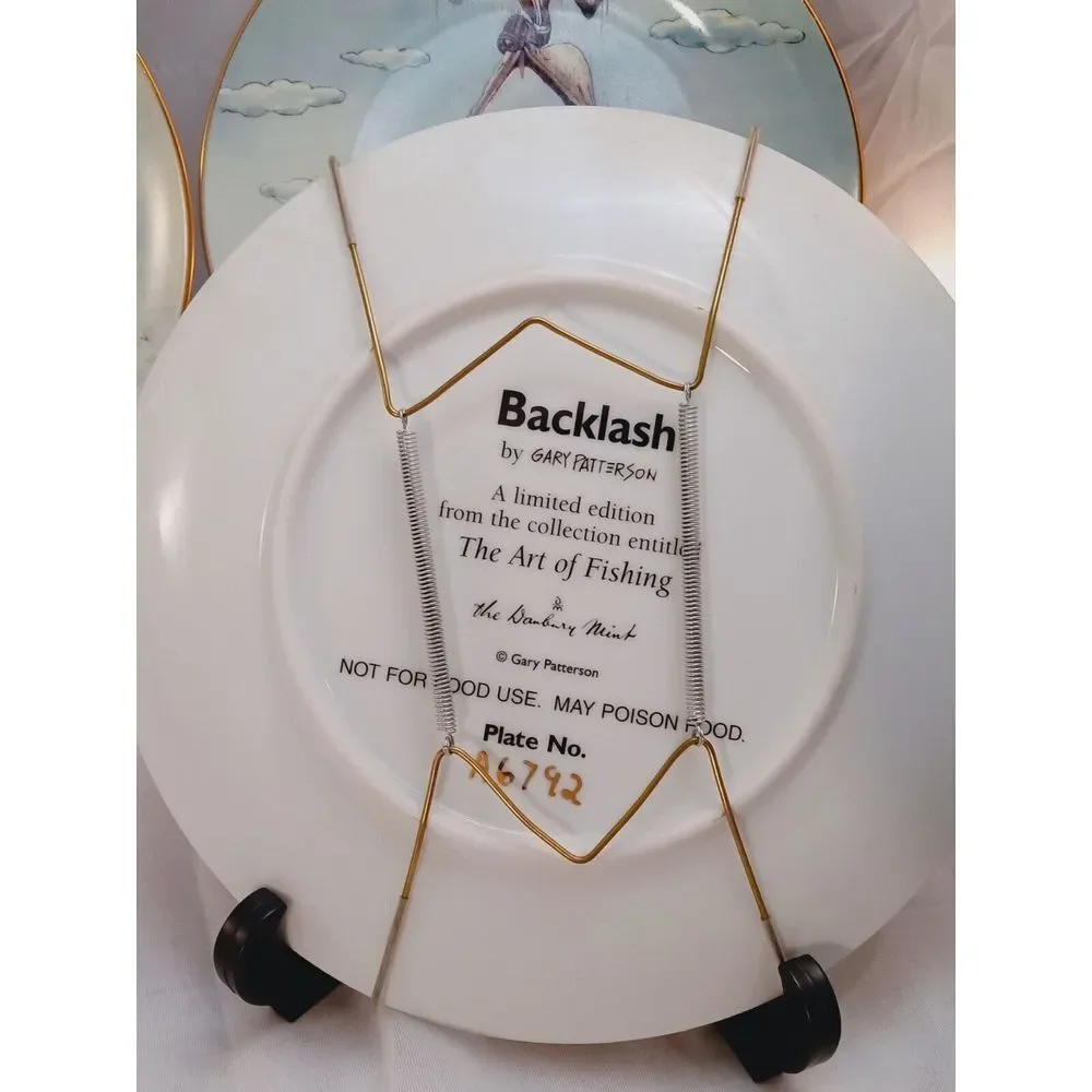 Set Of 5 Gary Patterson The Art Of Fishing Plates 8 Inch Numbered